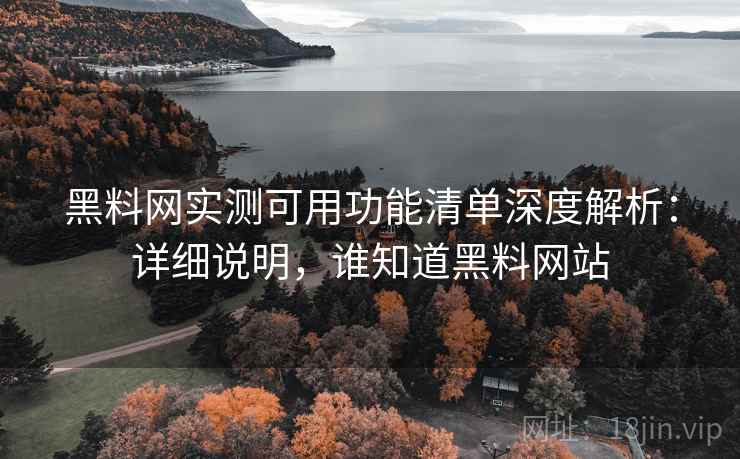 黑料网实测可用功能清单深度解析：详细说明，谁知道黑料网站