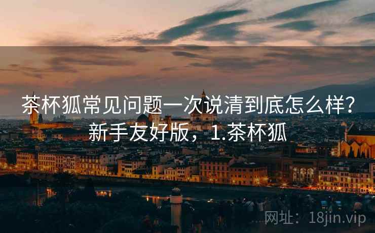 茶杯狐常见问题一次说清到底怎么样？新手友好版，1.茶杯狐