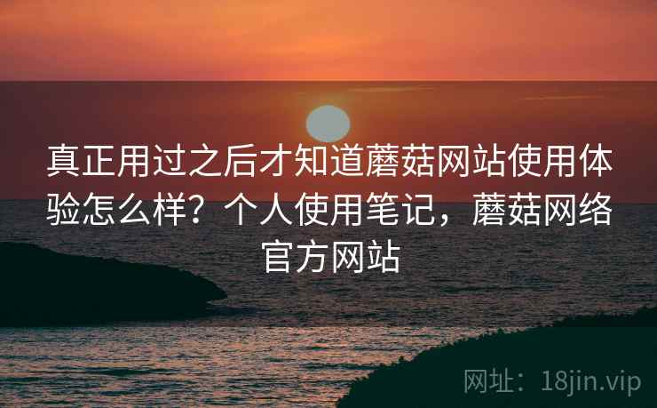 真正用过之后才知道蘑菇网站使用体验怎么样？个人使用笔记，蘑菇网络官方网站
